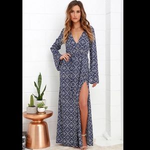 Mandala Daydream Blue Print Maxi Dress
